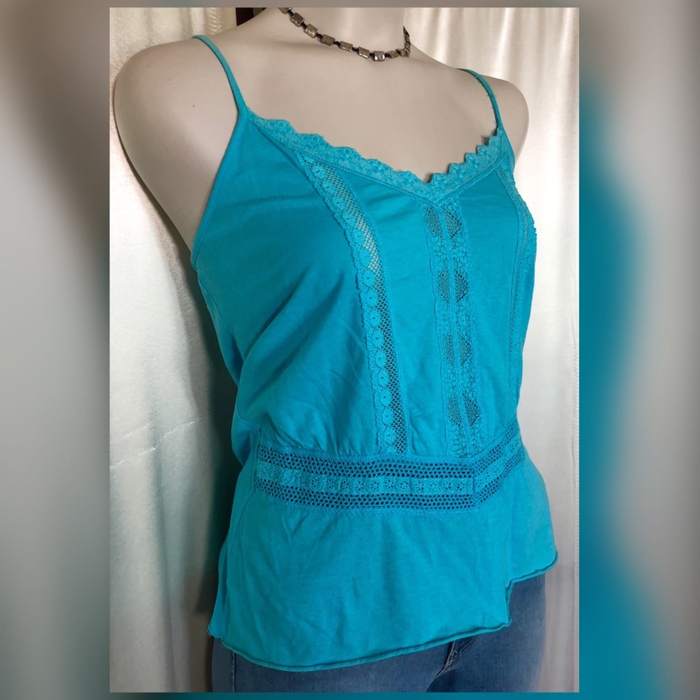 Rebecca Beeson (Nordstrom) lacy blue tank - Picture 2 of 4